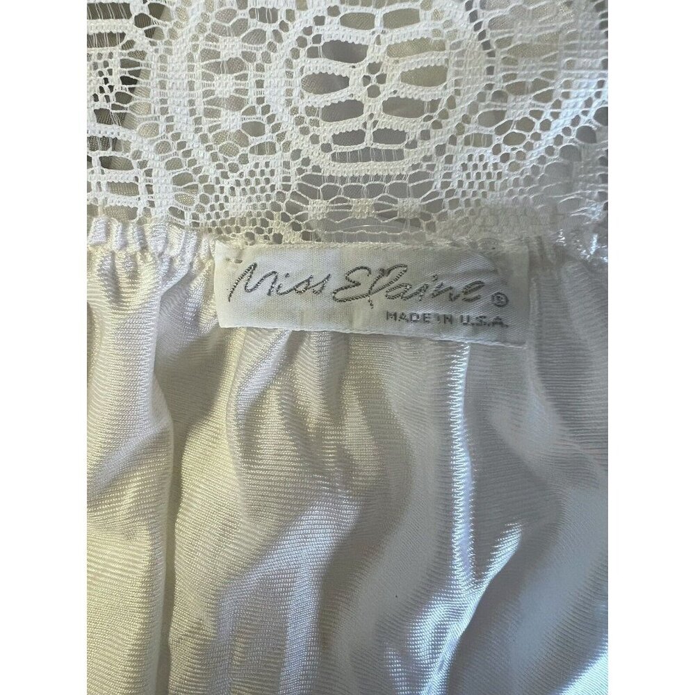 MISS ELAINE maxi peignoir robe lingerie lace Vintage Bridal Sissy S M Dressing - Picture 3 of 8